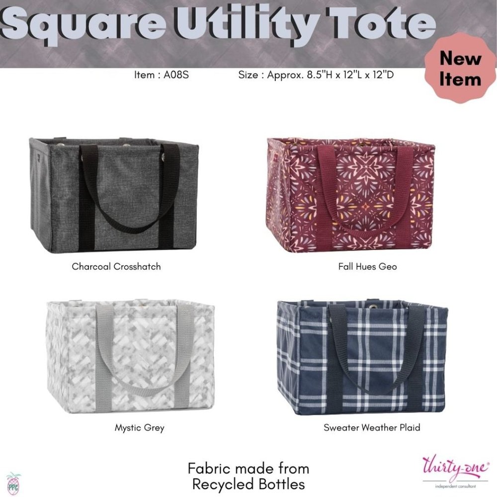 Thirty-One Square Utility Tote Hocus Pocus - Picture 2 of 2